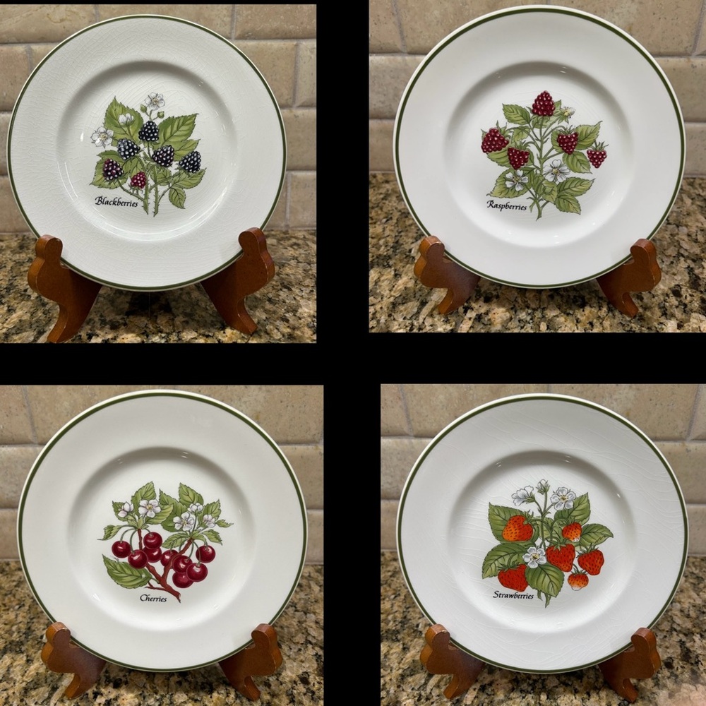 4 TIFFANY & CO. Staffordshire Gardens Dessert Plates by Johnson Brothers